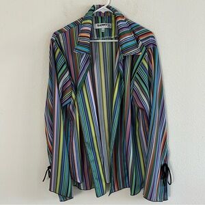 Sammy B Striped Open Front Top Cardigan
